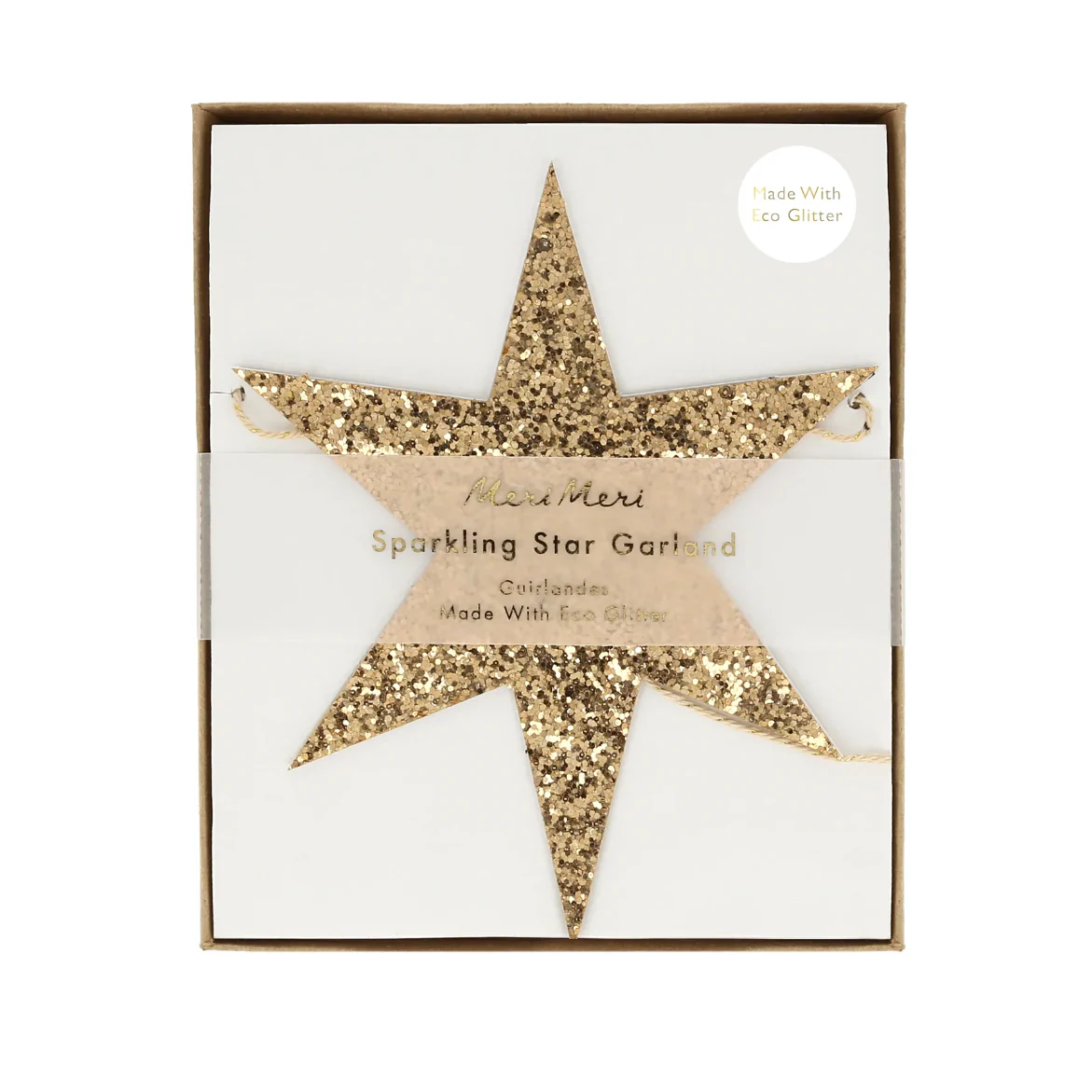 Eco Glitter Stars Garland - Image 3