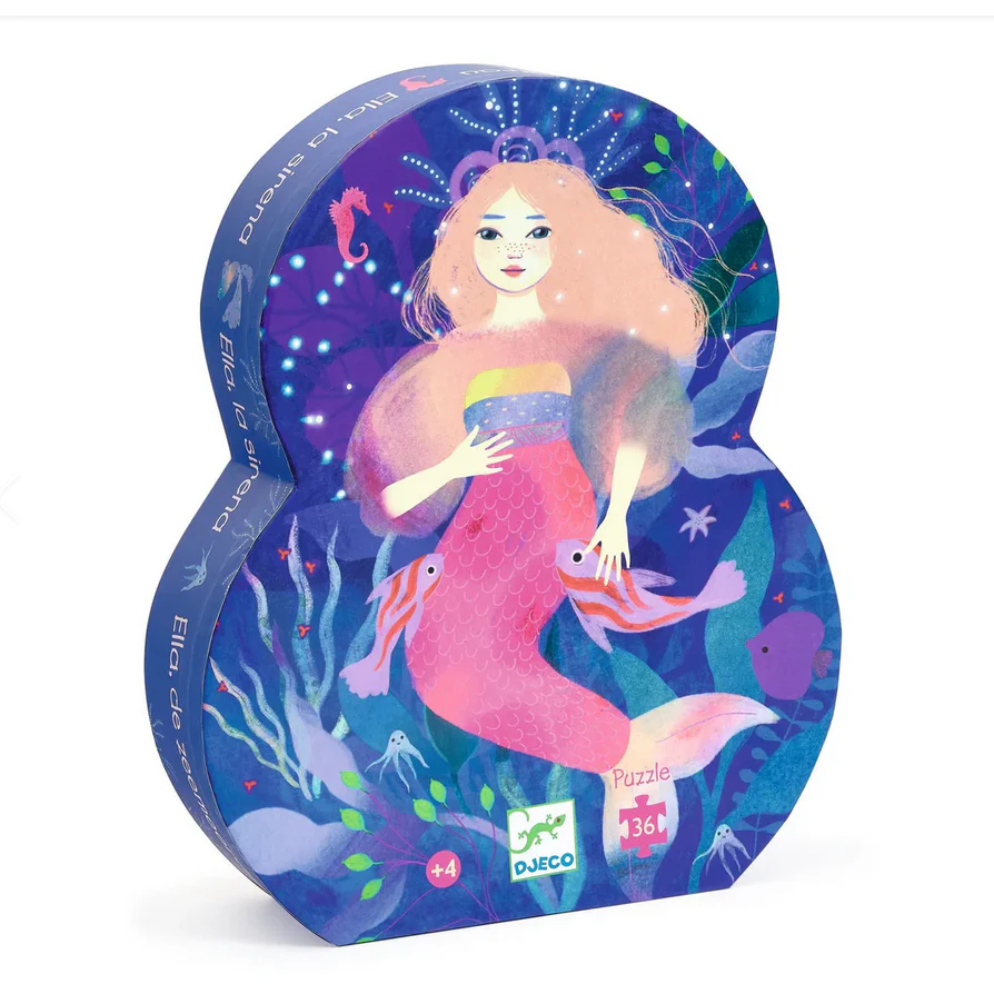 Ella the Mermaid Silhouette Jigsaw Puzzle -36pc