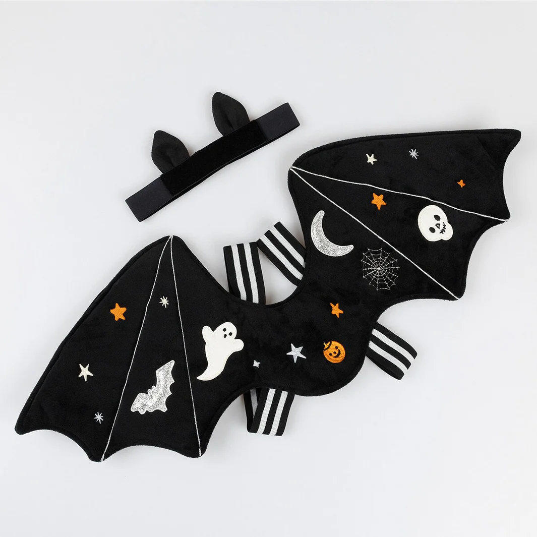 Embroidered Bat Wings Costume - Image 2