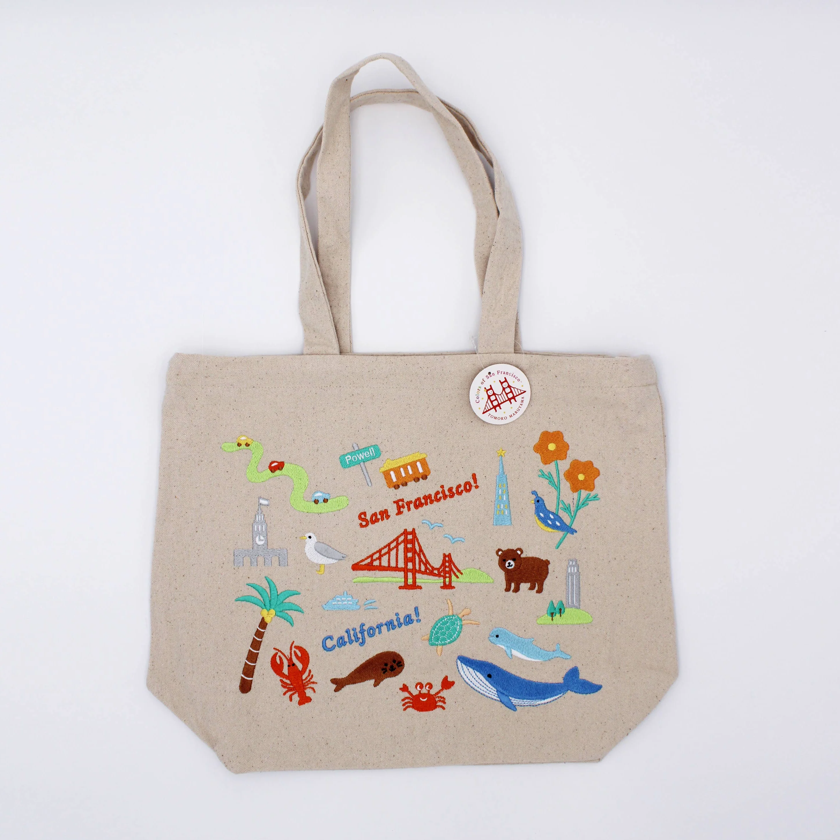 Embroidered San Francisco Landscape Tote Bag - Image 2