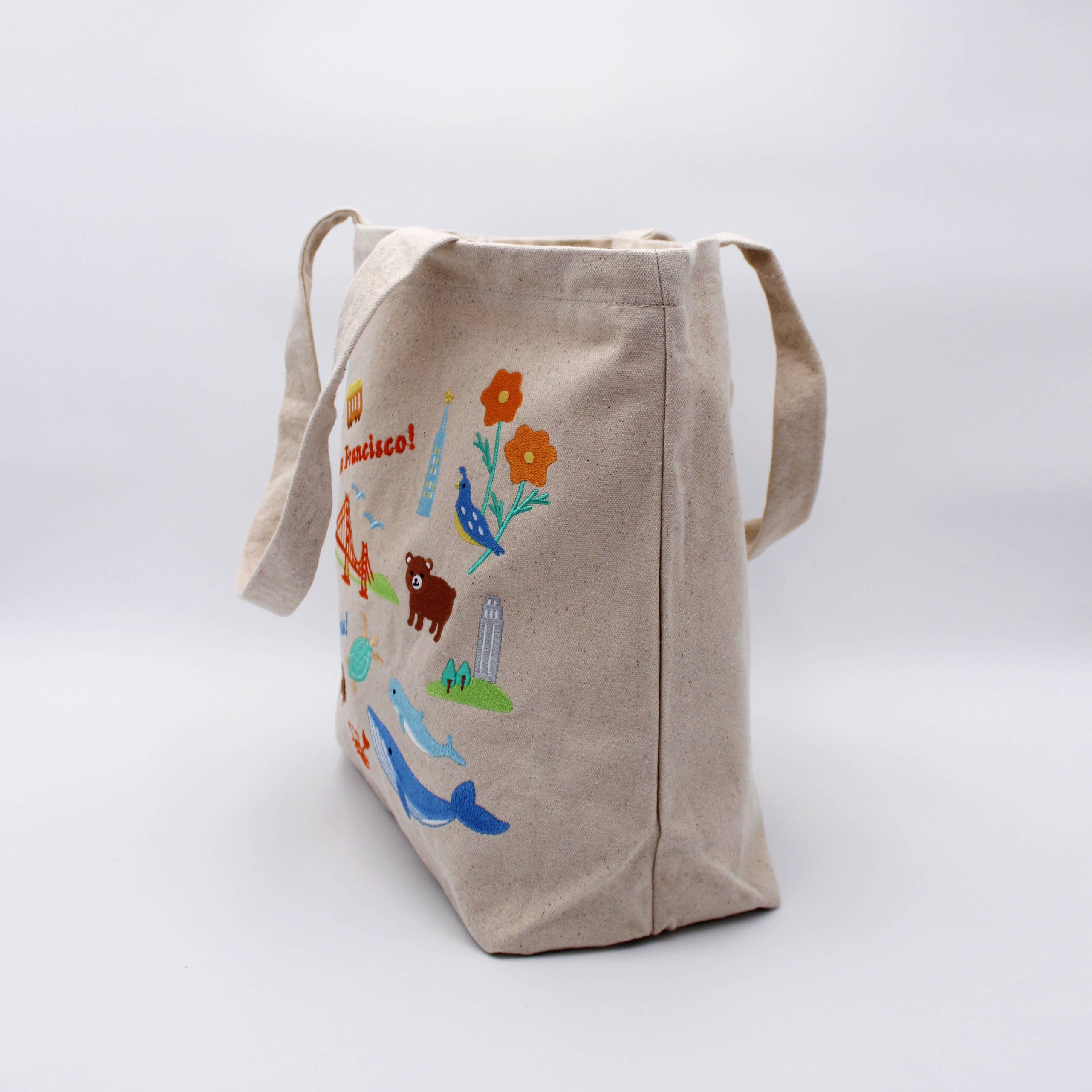 Embroidered San Francisco Landscape Tote Bag - Image 3