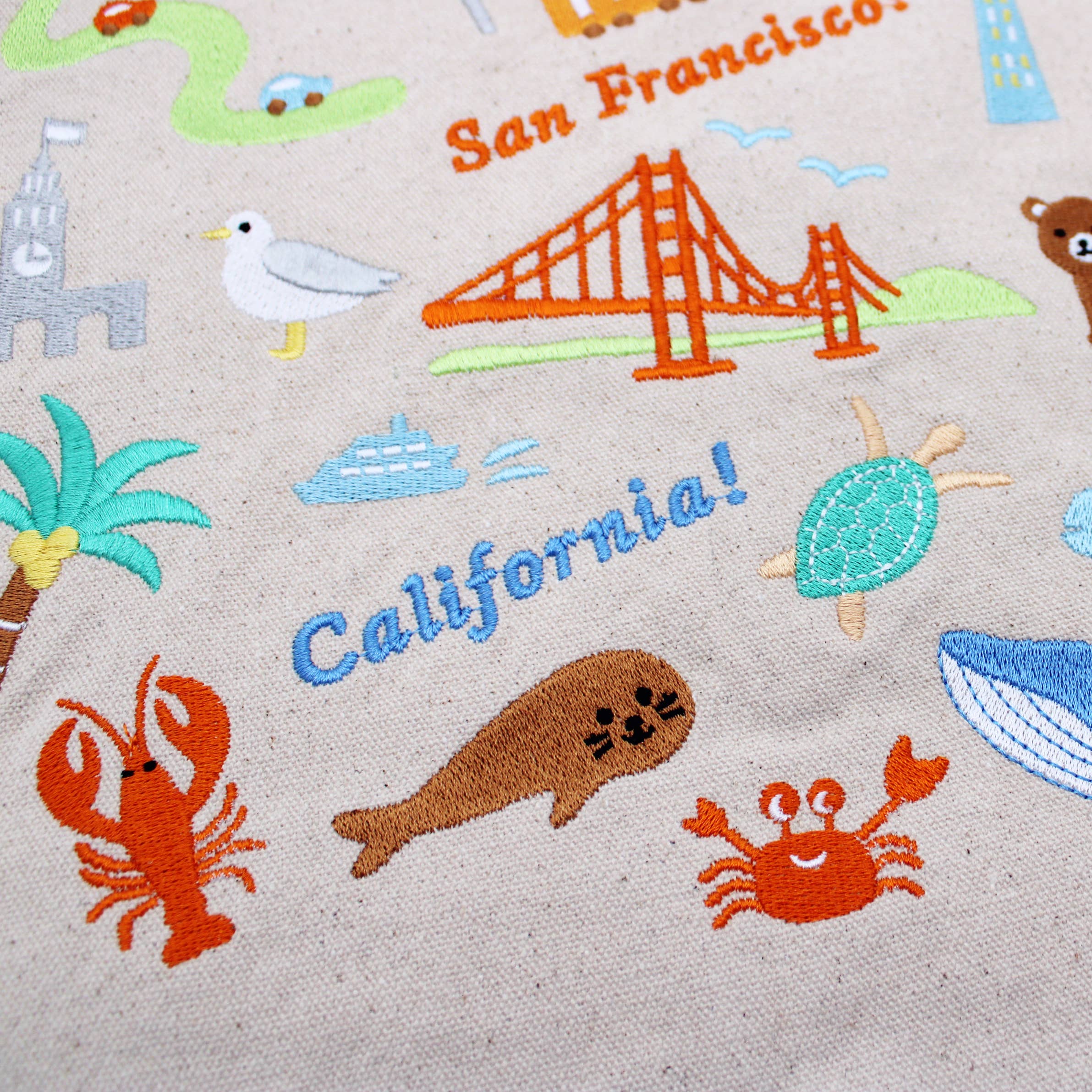Embroidered San Francisco Landscape Tote Bag - Image 5
