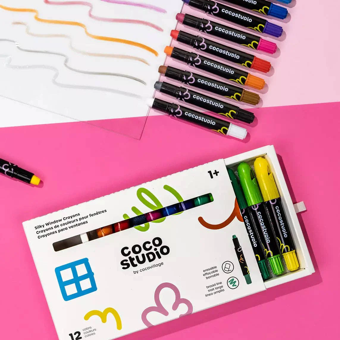 Erasable Silky Window Crayons - 12 colors - Image 2