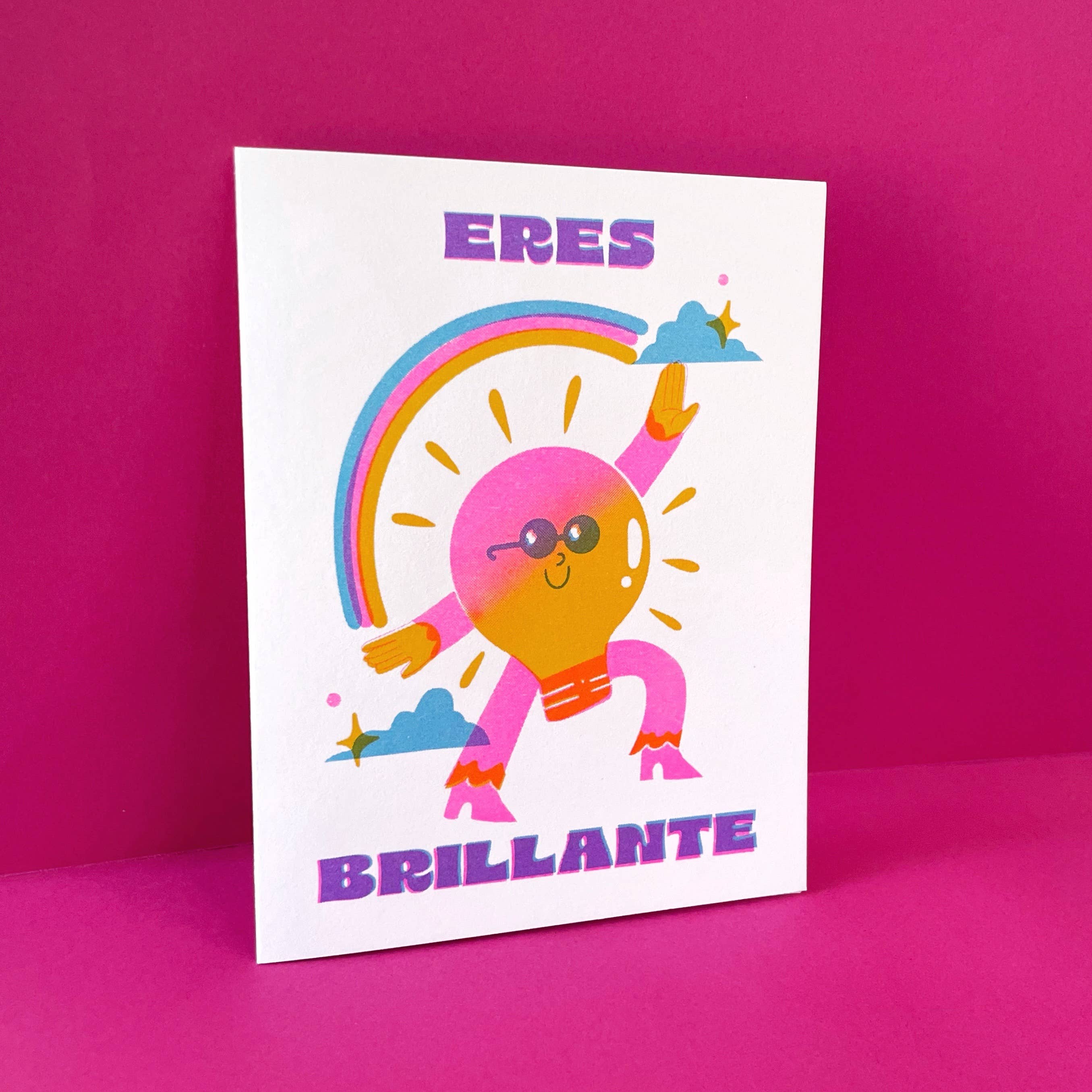 Eres Brilliante - Spanish Language Risograph Card - Image 2