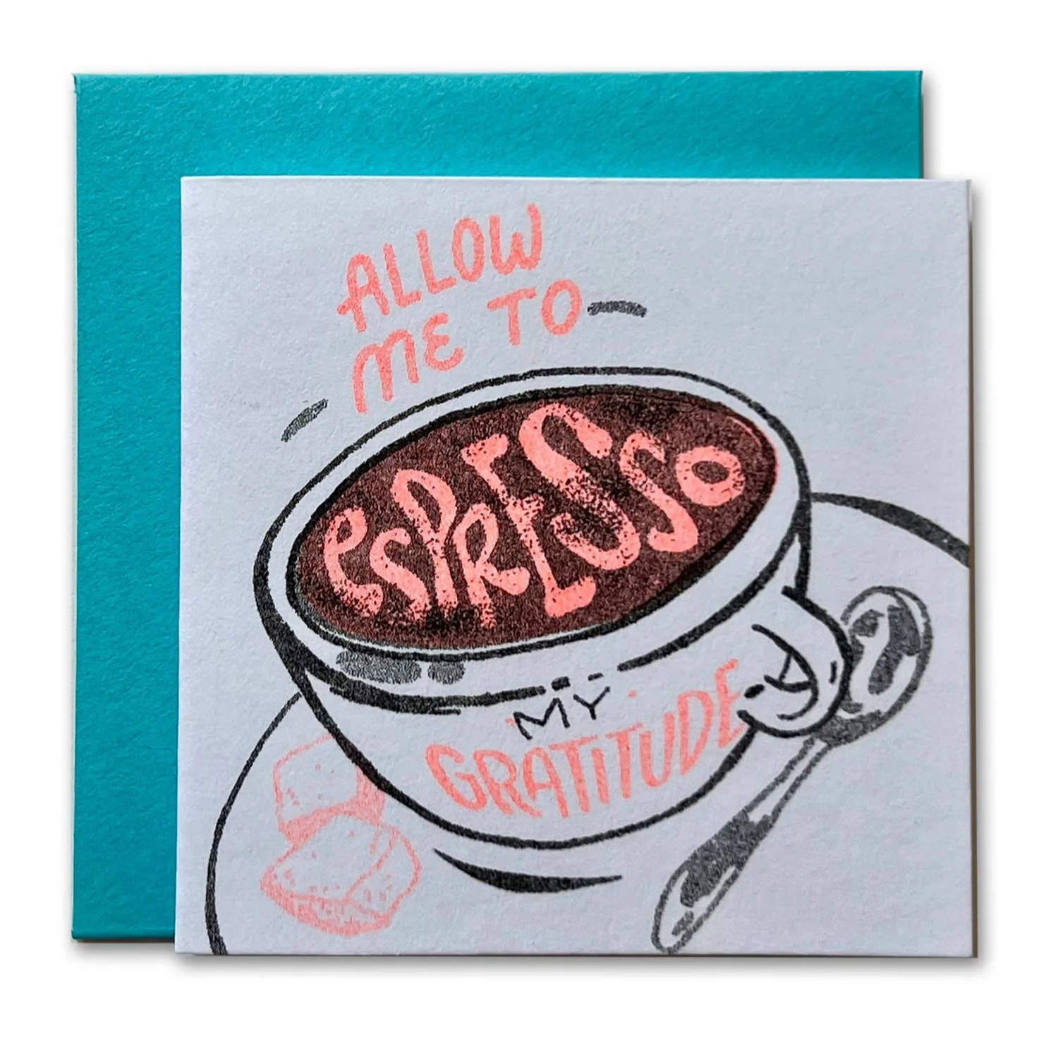 Espresso My Gratitude Risograph Tiny Card