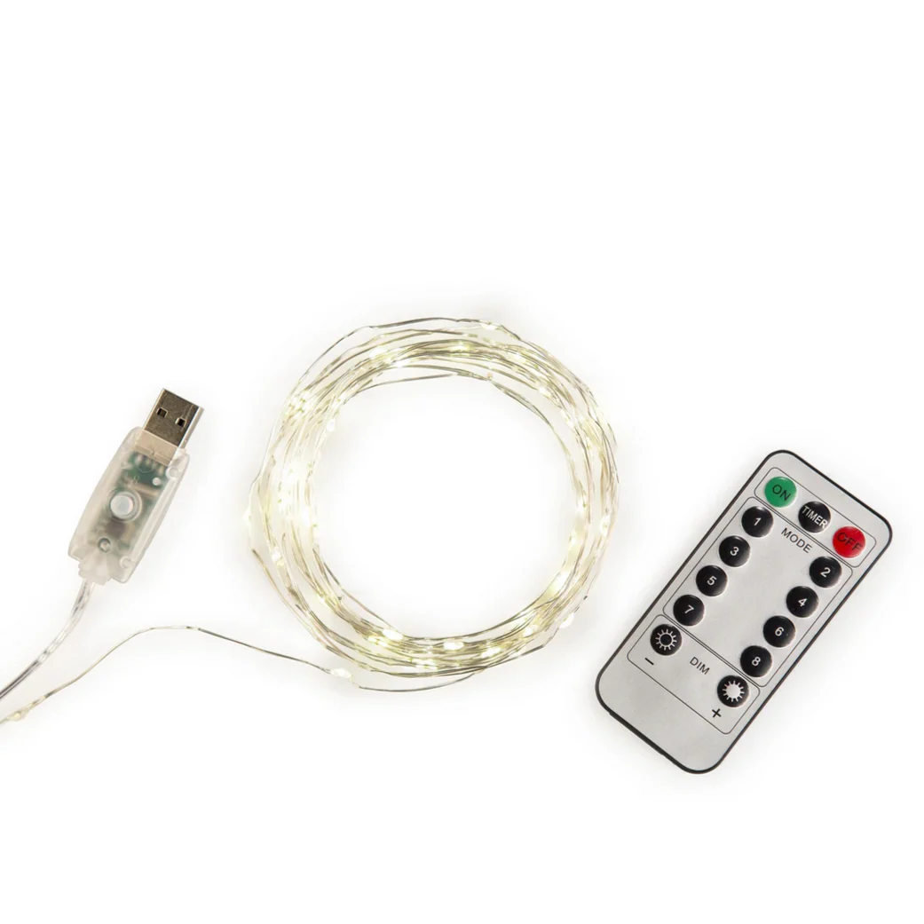 Extra Long! USB Silver String Lights -30ft - Image 2
