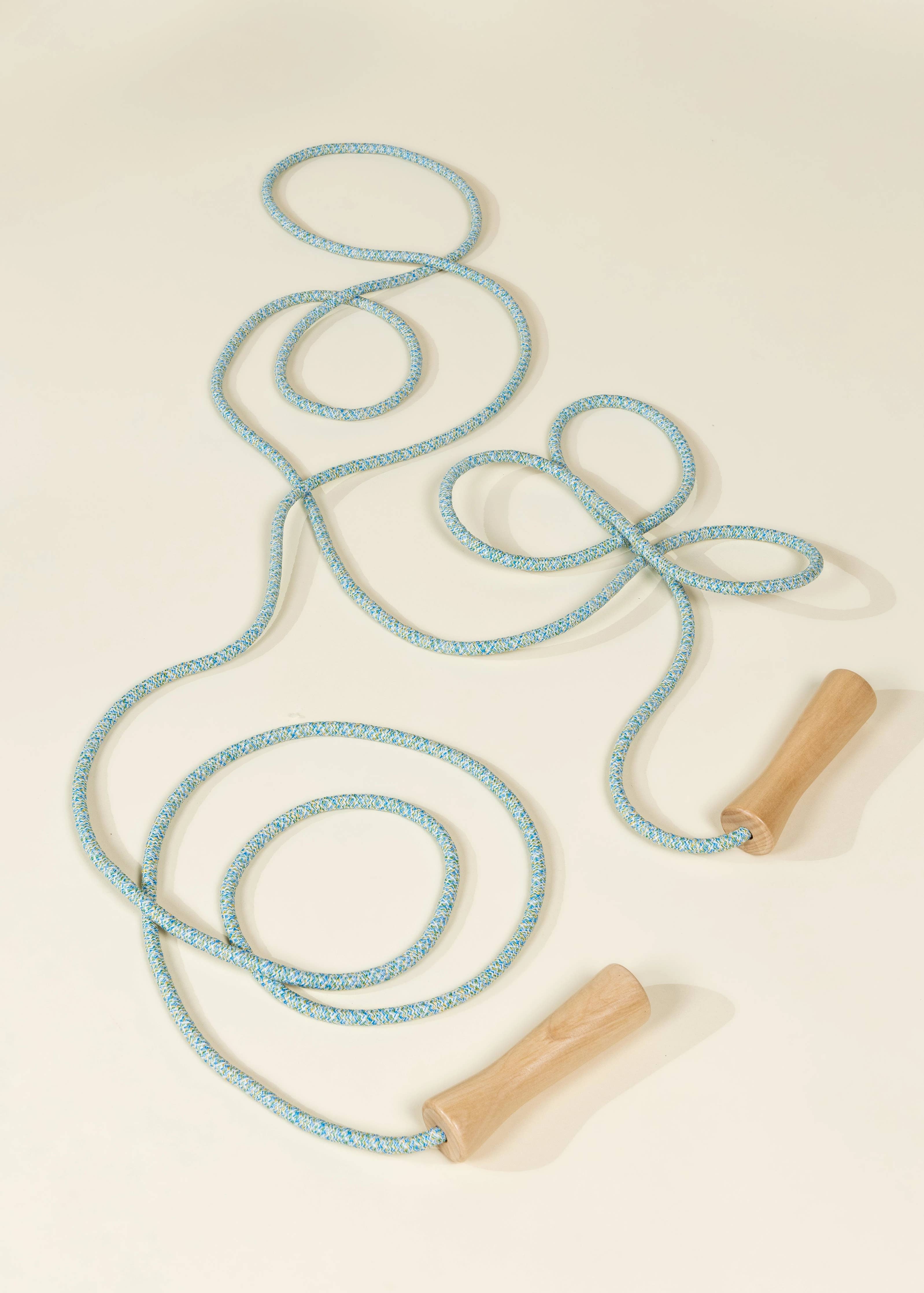 Extra-Long Wooden Handle Skipping Rope – Ocean Twist - Image 2