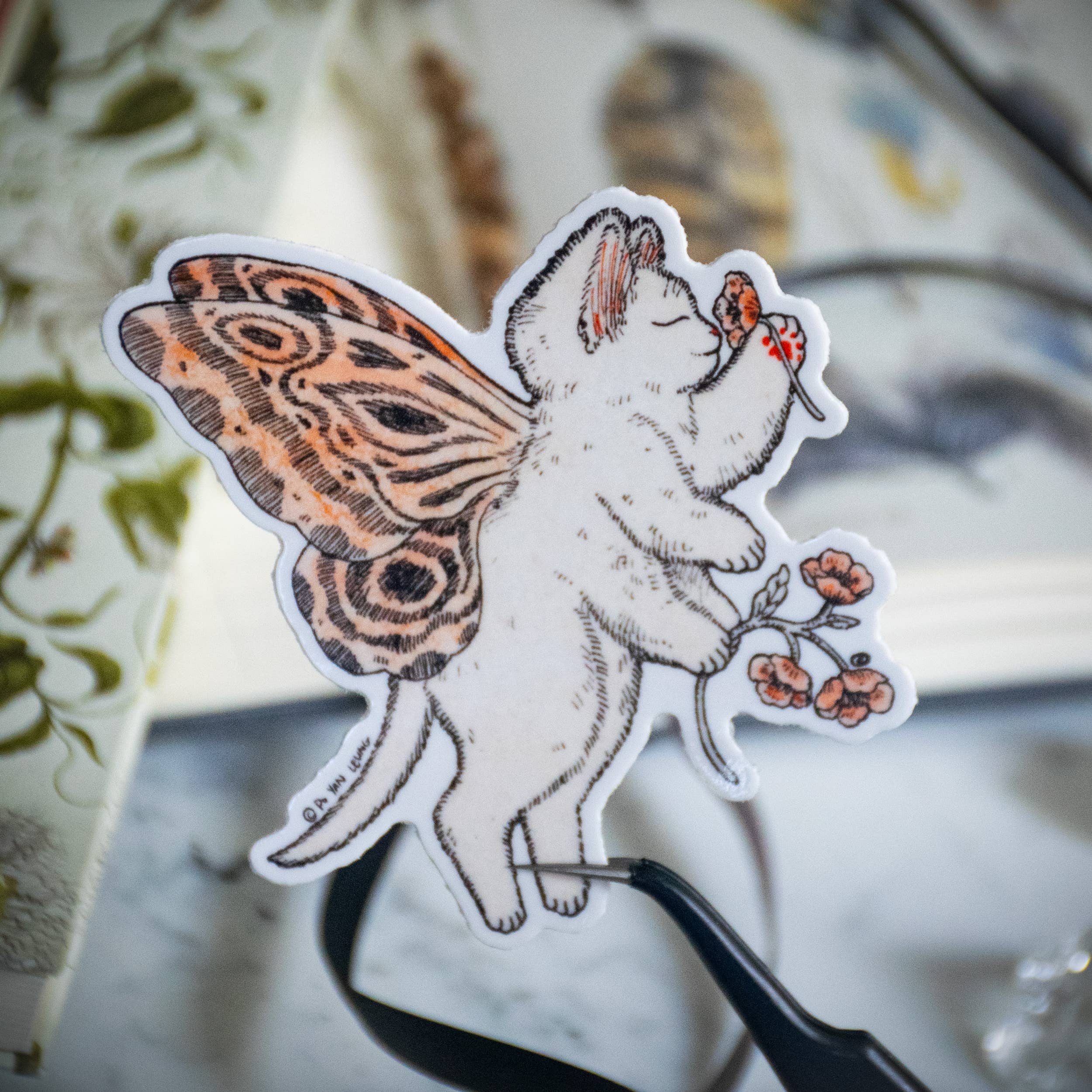 "Fairy Cat" Vinyl Sticker - Image 2