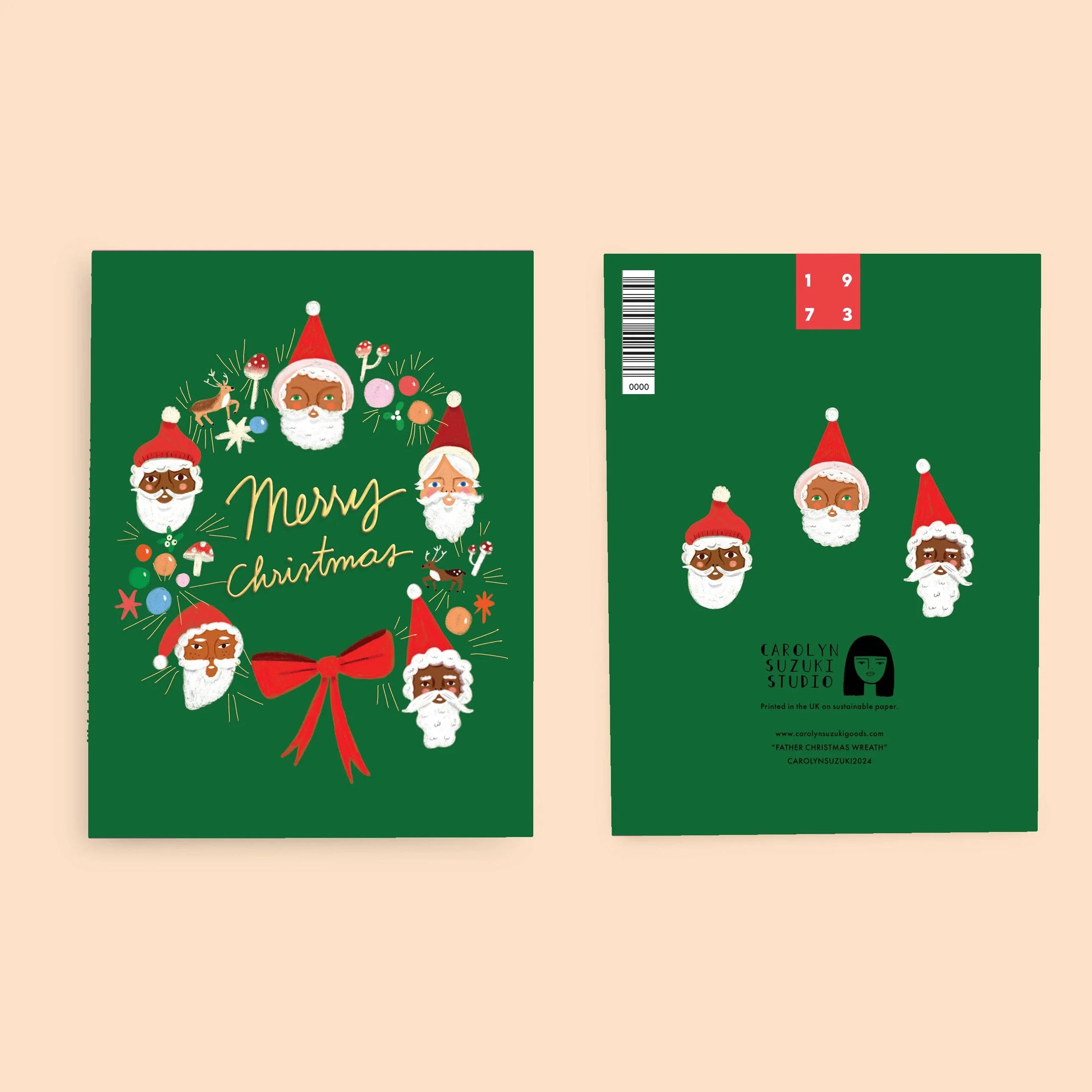 FATHER CHRISTMAS WREATH - Holiday Card - Image 3