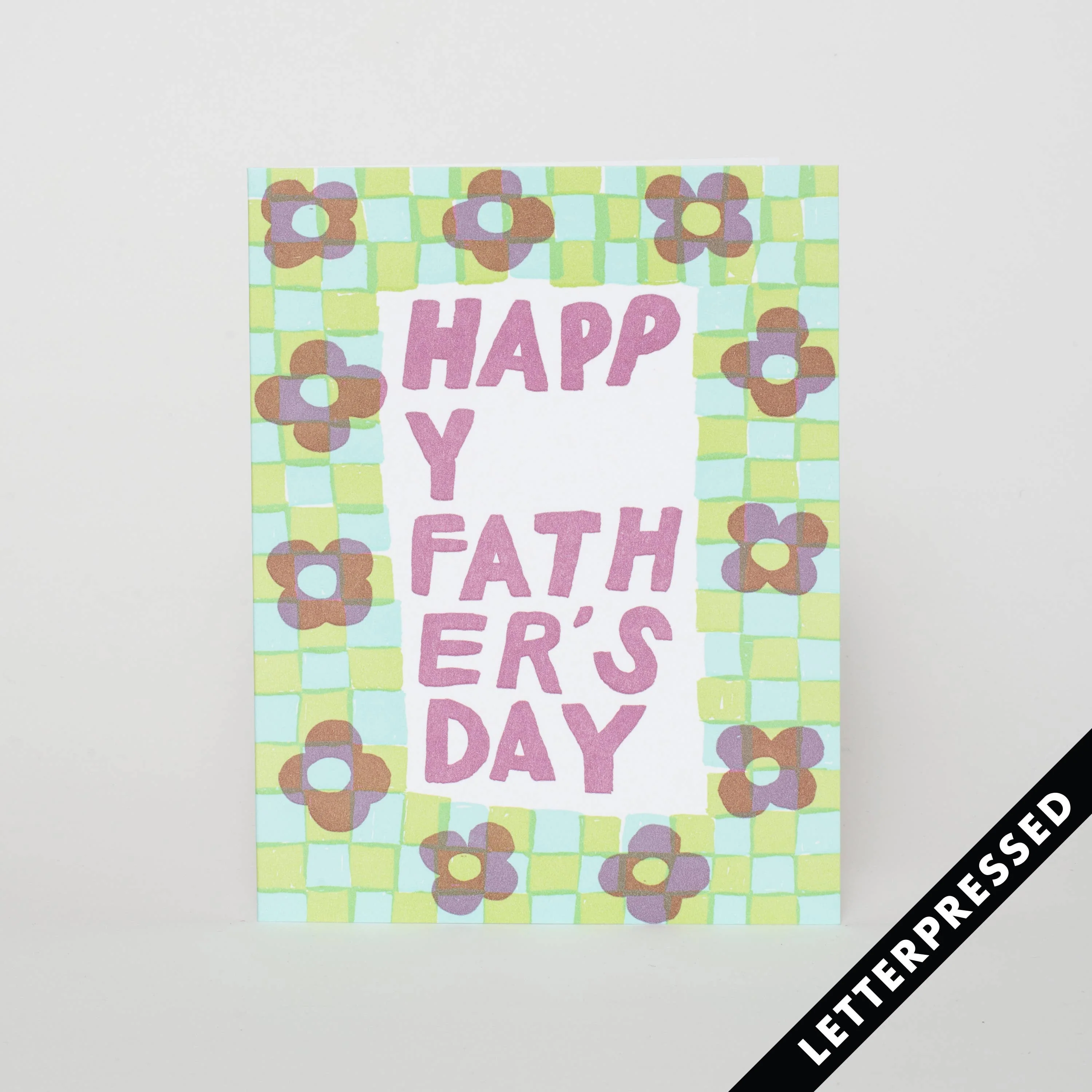 Father's Day Check Letterpress Card