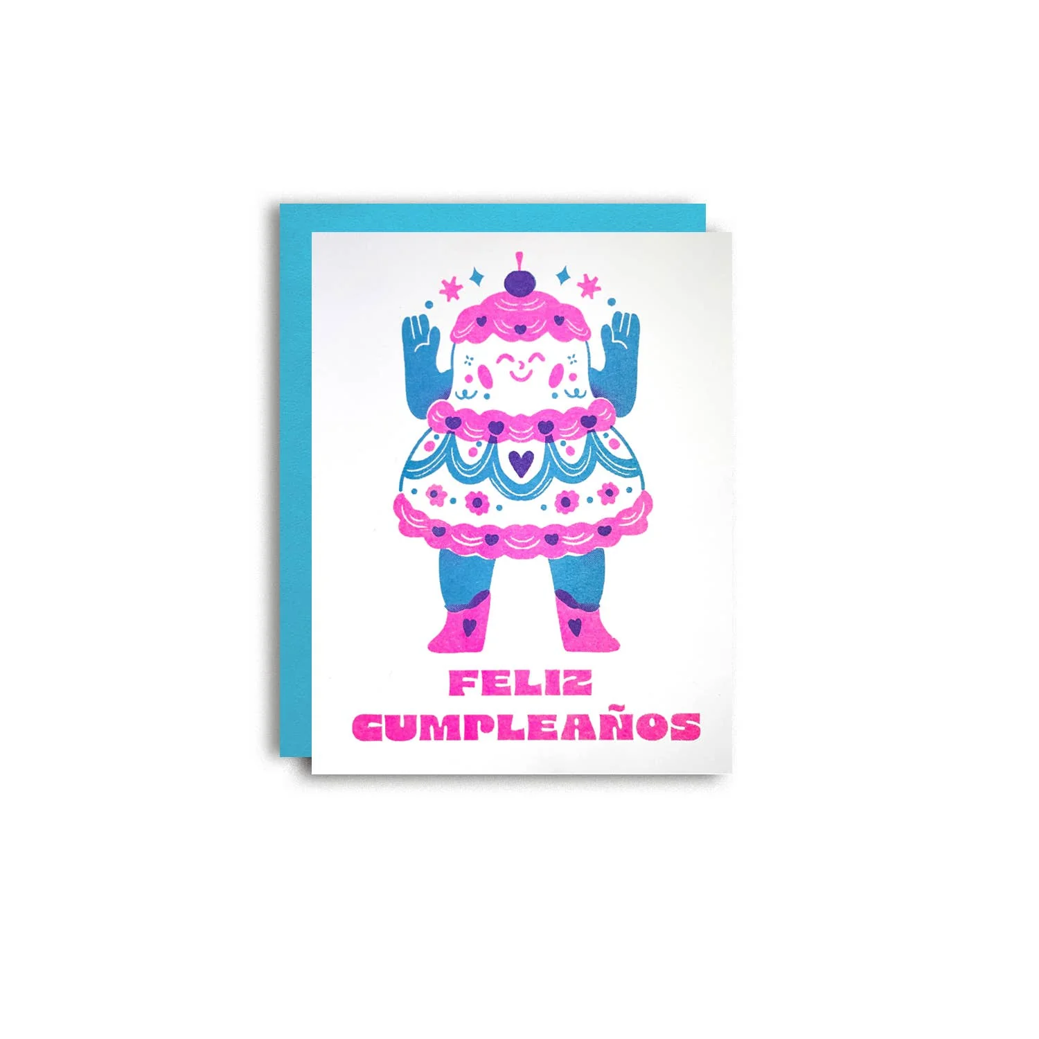 Feliz Cumpleanos - Spanish Birthday Risograph Card - Image 4