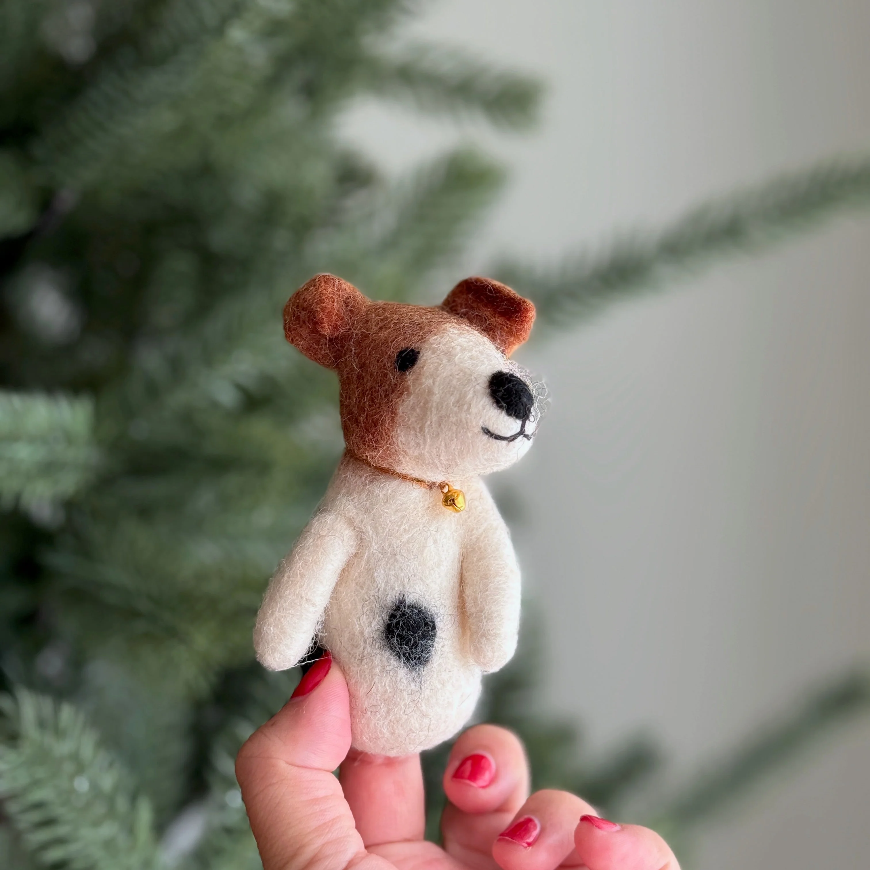 Felt Finger Puppet - Jack Russell Terrier Dog 2 - Image 2