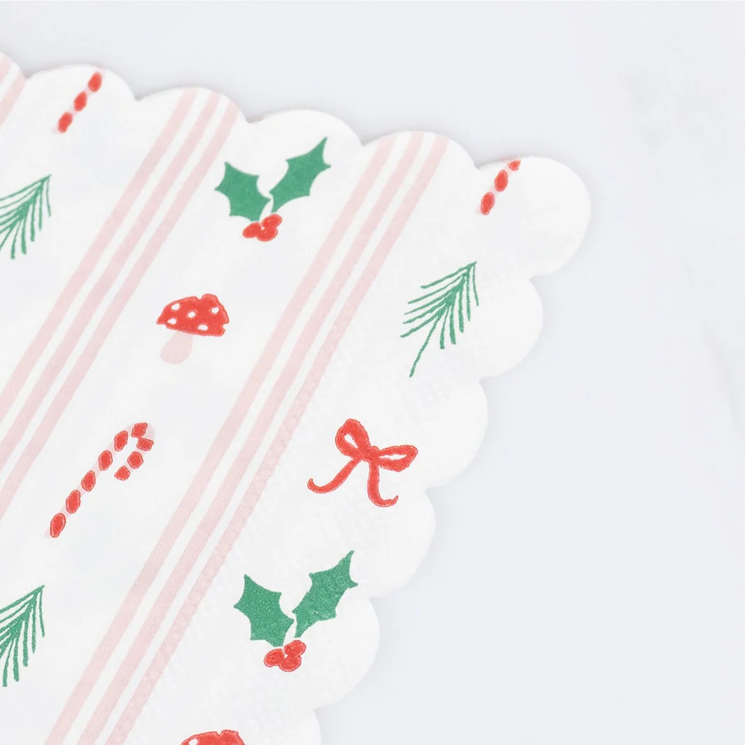 Festive Icon Stripes Small Napkins (x16) - Image 2