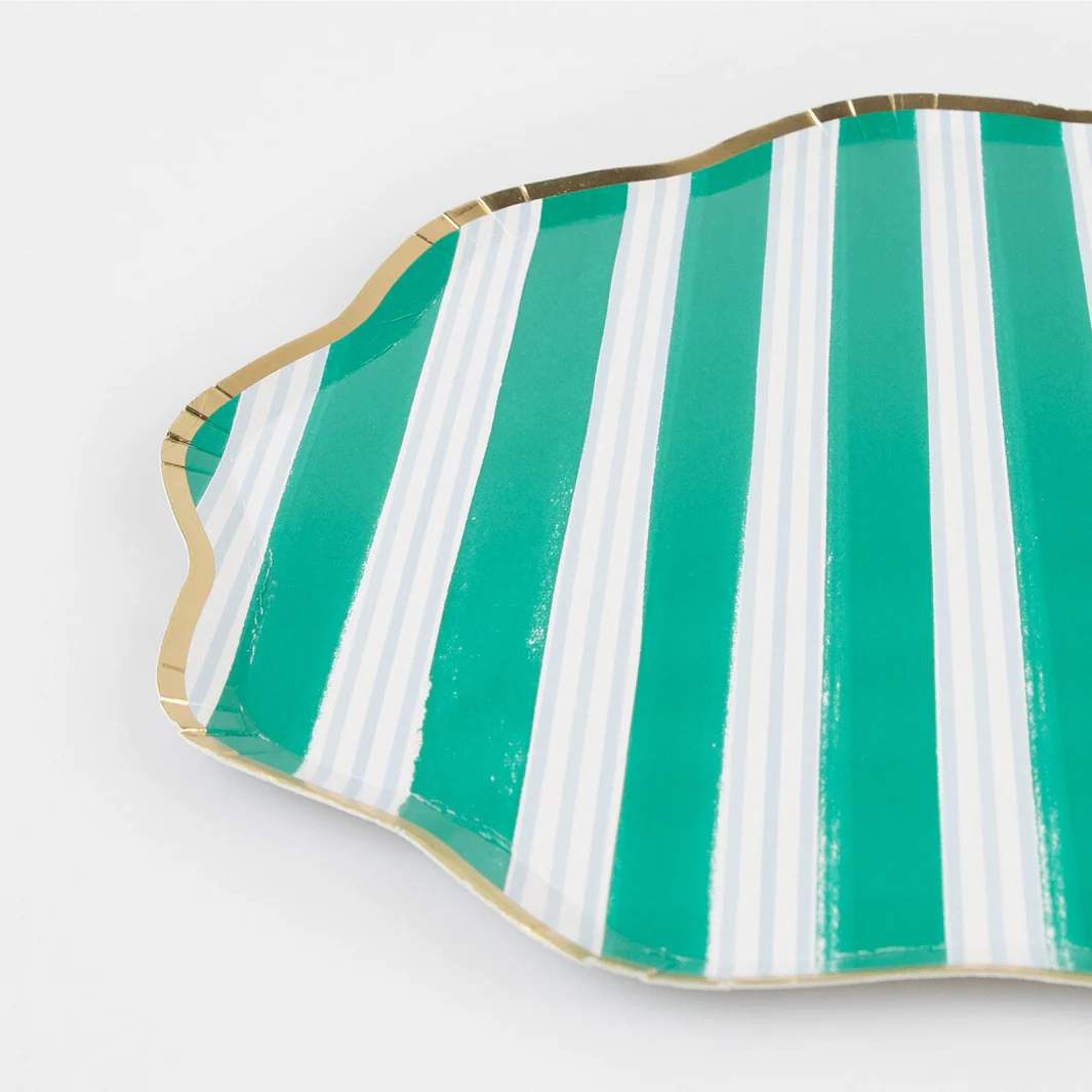 Festive Stripe Dinner Plates (x8) - Image 2