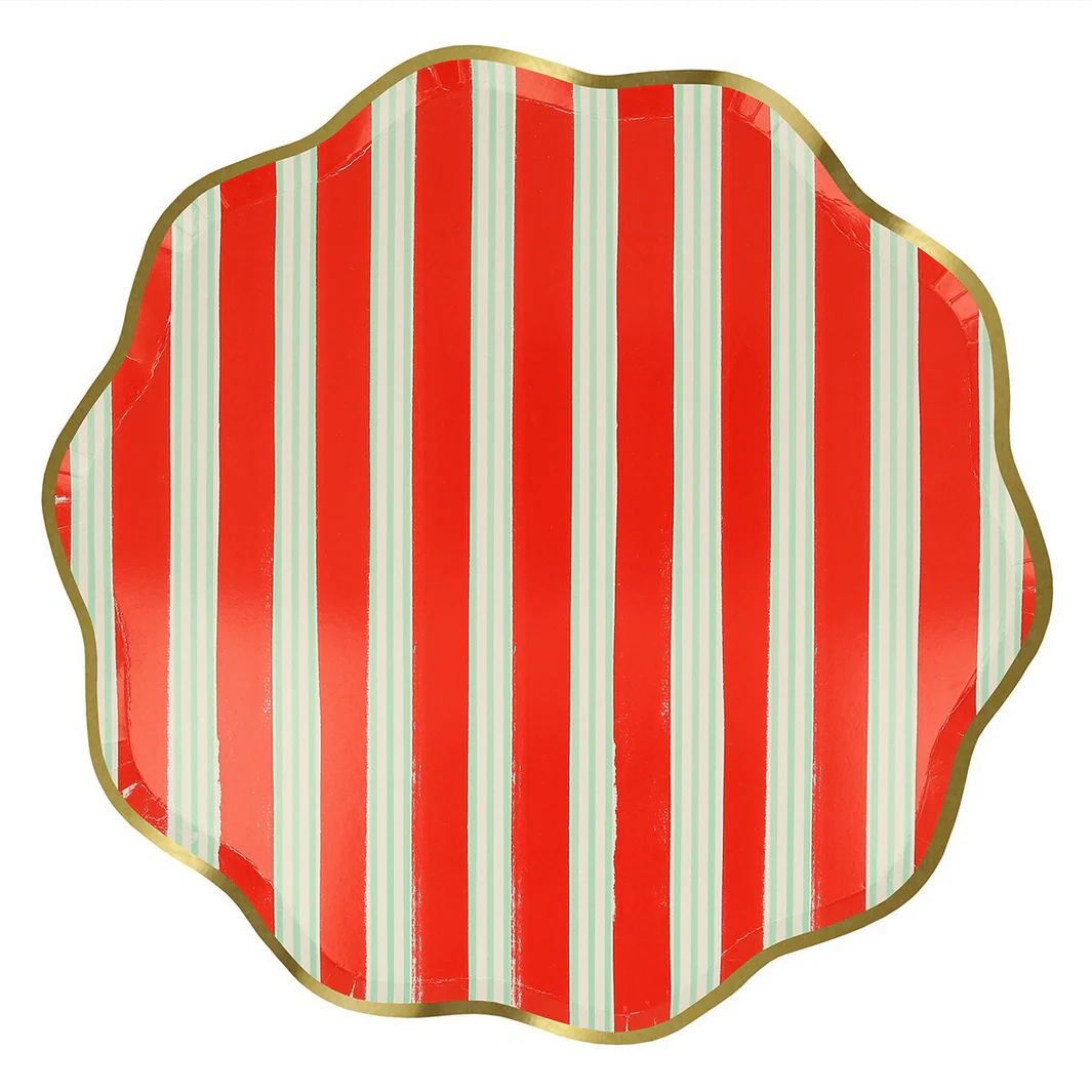 Festive Stripe Dinner Plates (x8) - Image 3