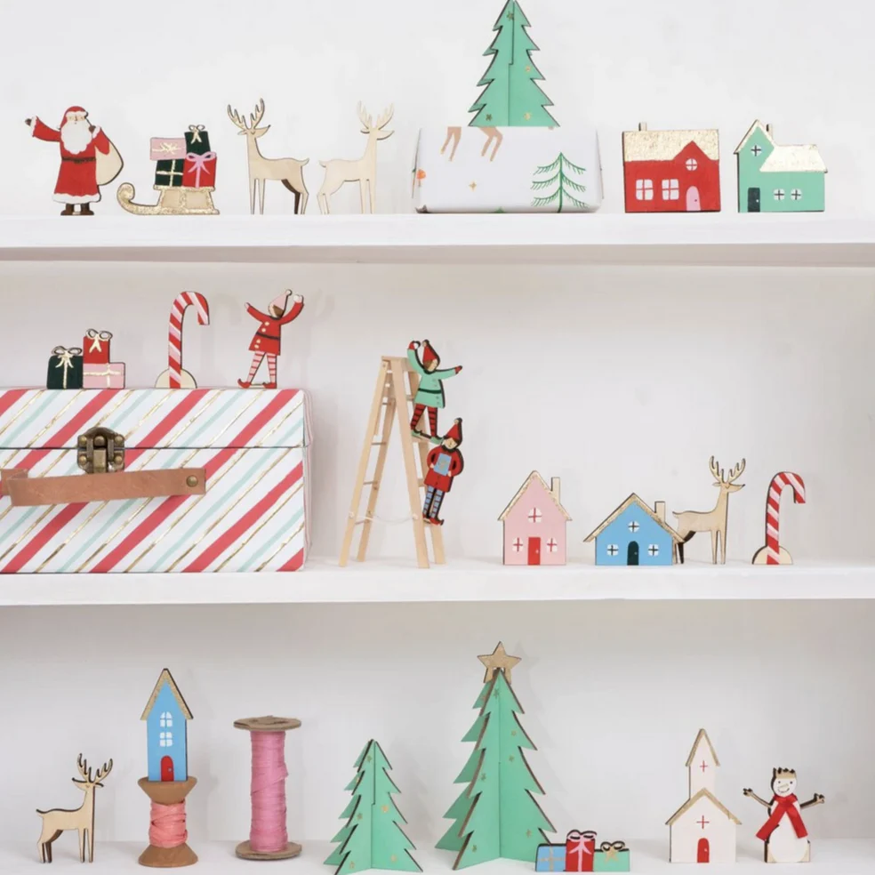Festive Village Wooden Advent Calendar - Image 2