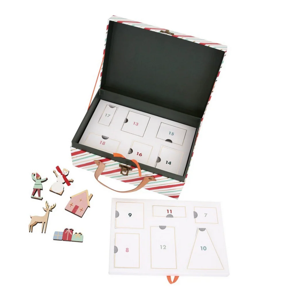 Festive Village Wooden Advent Calendar - Image 3