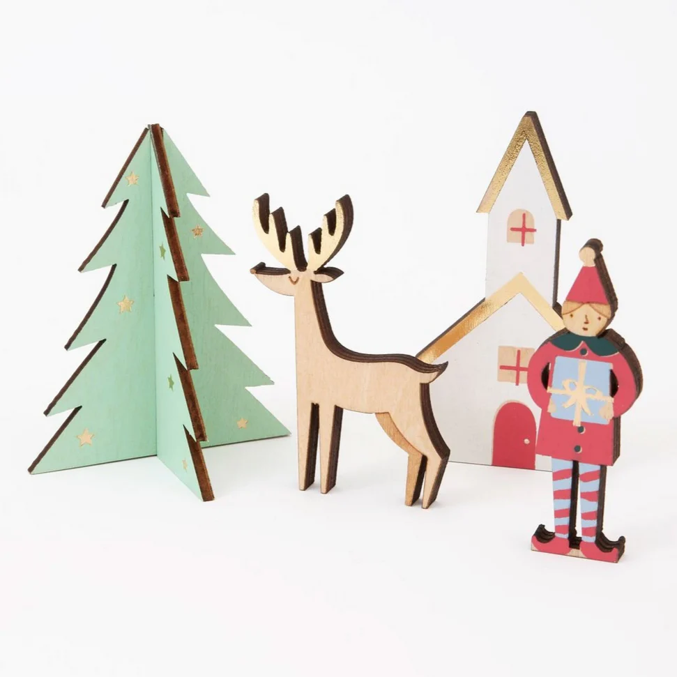 Festive Village Wooden Advent Calendar - Image 4