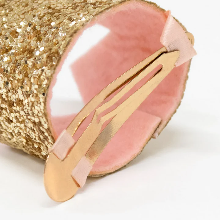 Mini Gold Glitter Crown Hair Clip - Image 4
