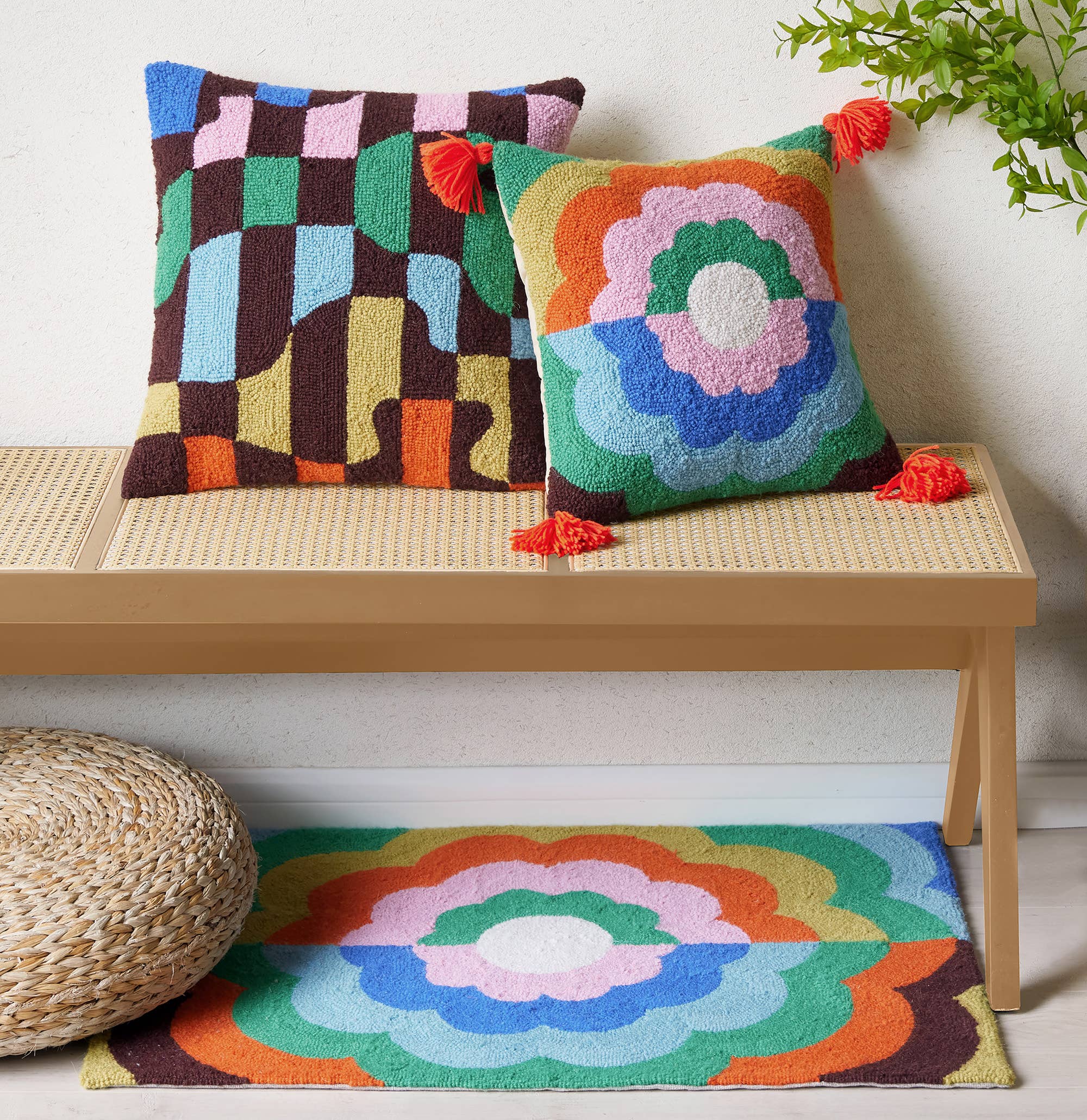 Flip Flop Floral with Tassels Hook Pillow - Elizabeth Olwen - Image 3