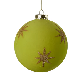 Flocked Star Ball Ornament - Image 4
