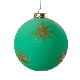 Flocked Star Ball Ornament - Image 5