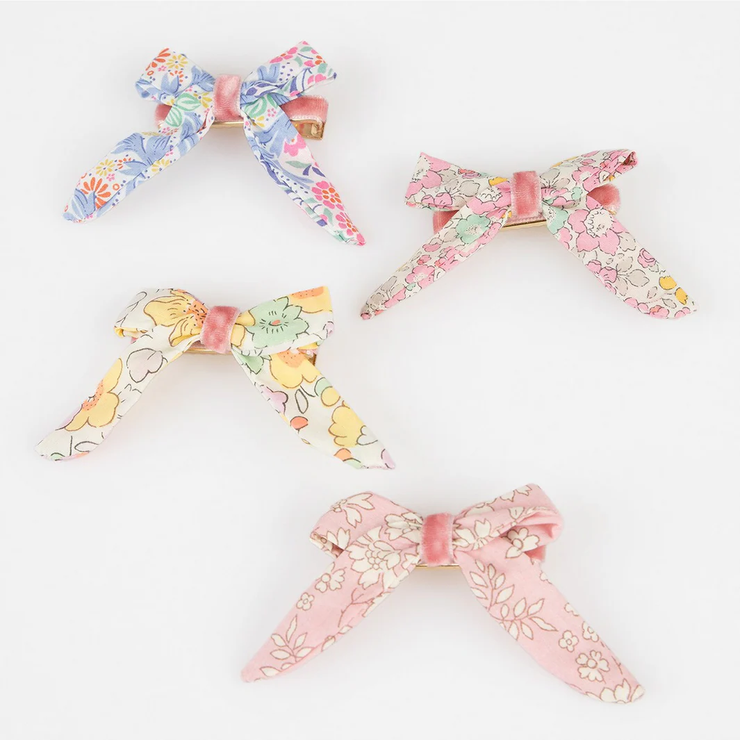 Liberty Floral Pattern Bow Hair Clips - Image 2