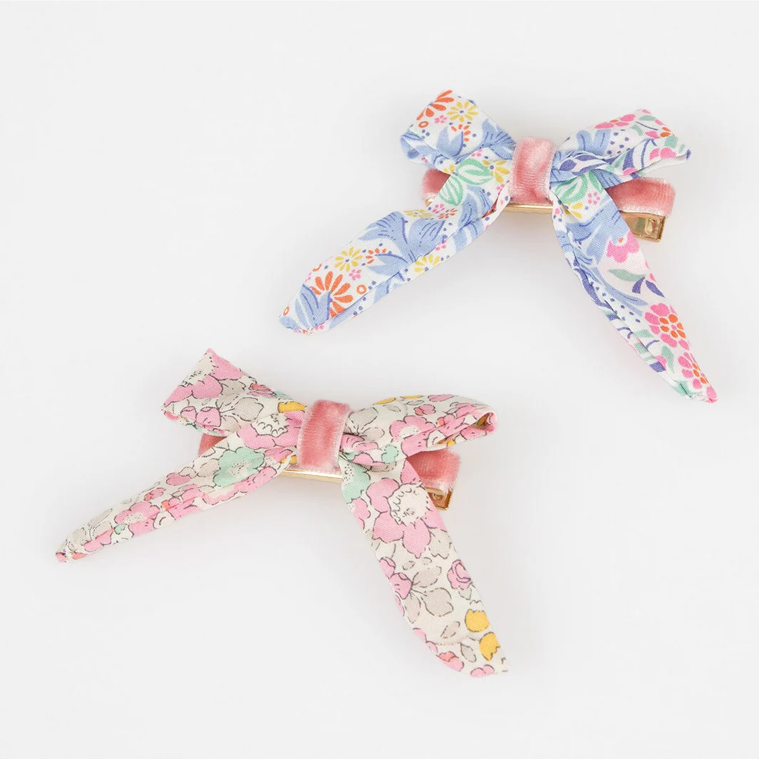 Liberty Floral Pattern Bow Hair Clips - Image 3