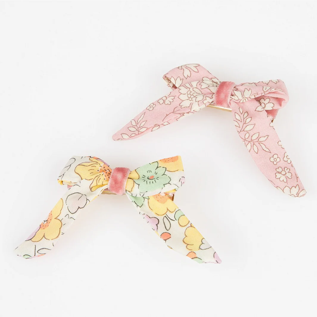 Liberty Floral Pattern Bow Hair Clips - Image 4