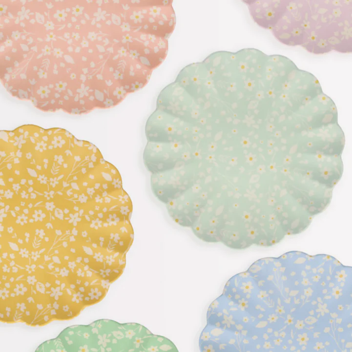 Floral Reusable Bamboo Plates -large (pk6)
