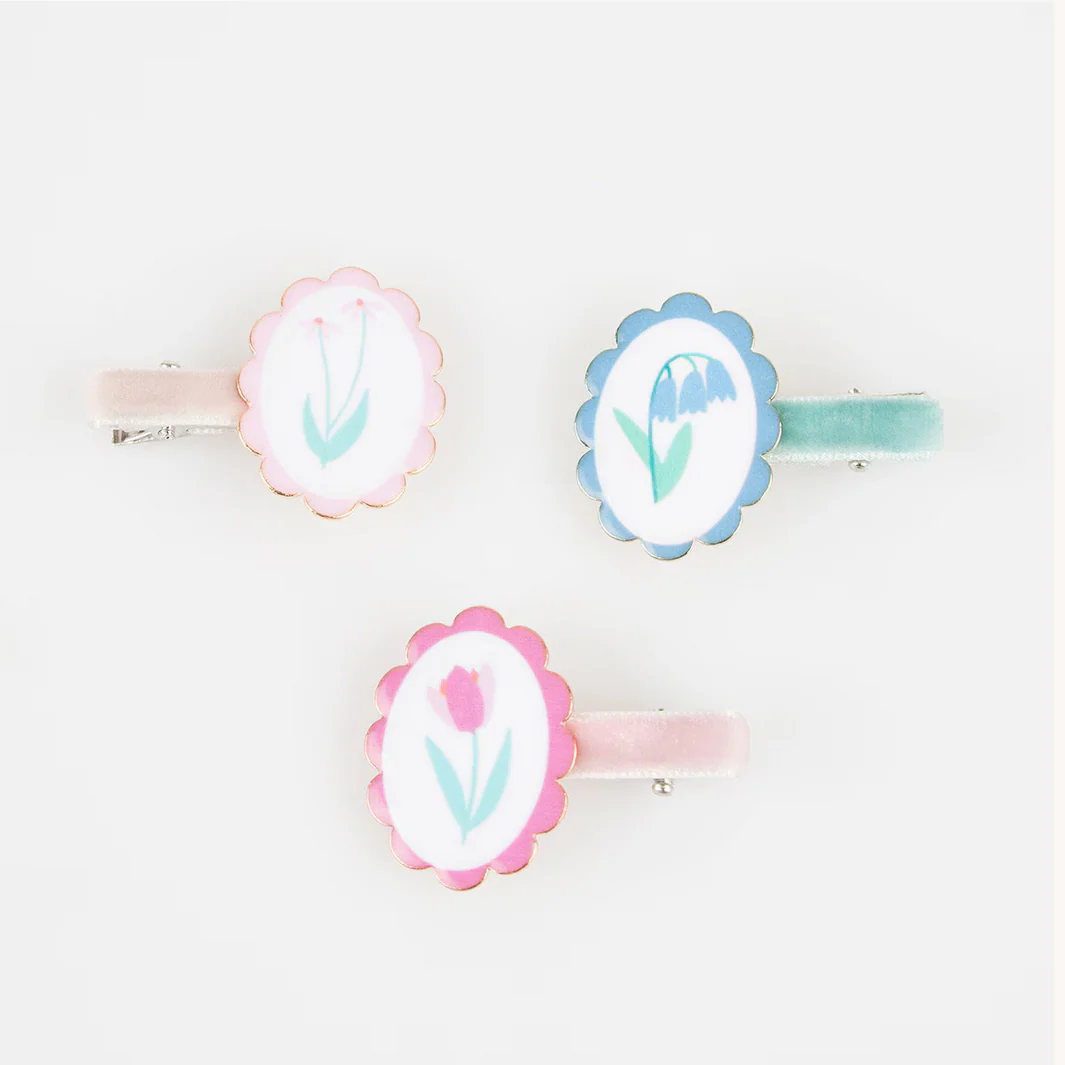 Flower Cameo Hair Clips (6pk) - Image 4