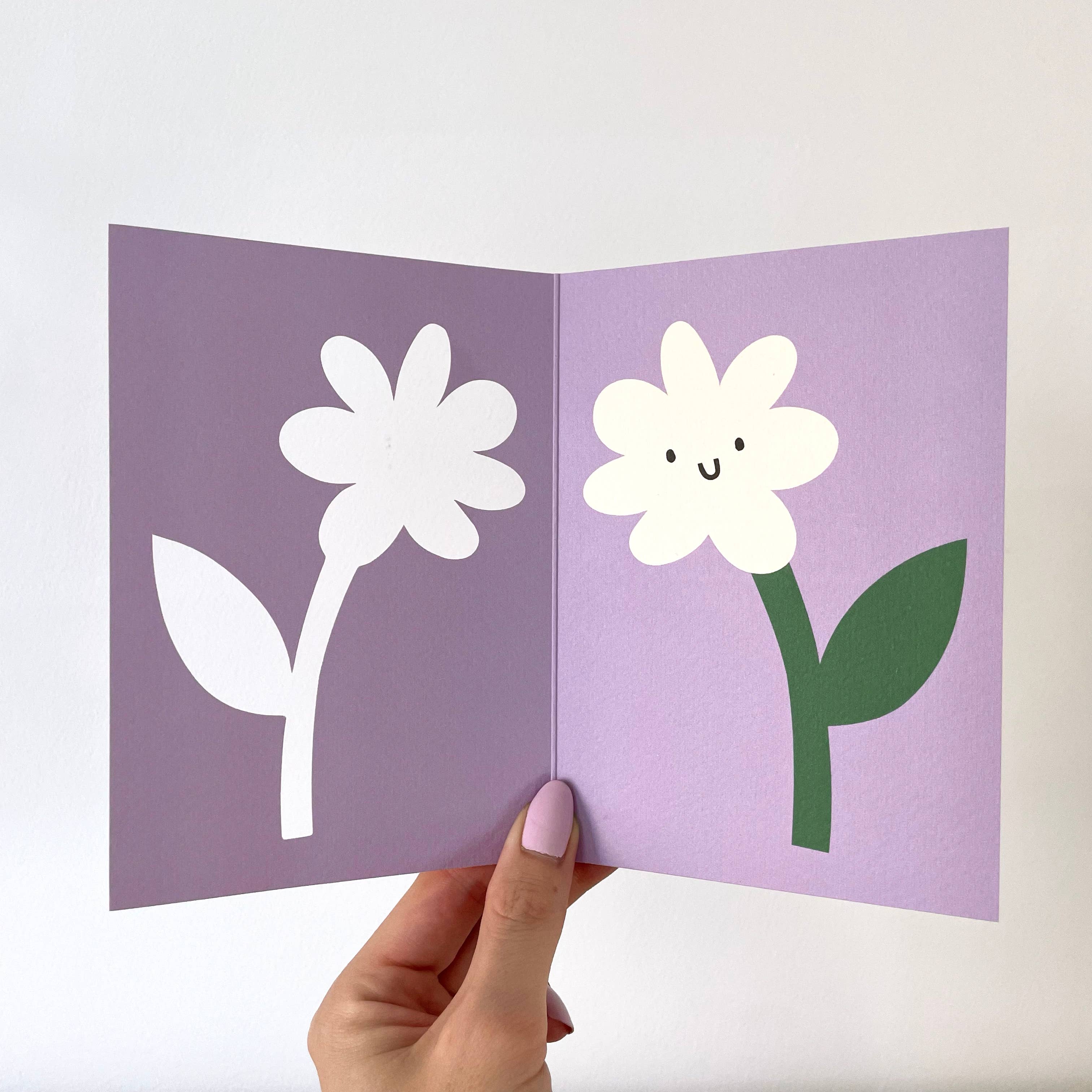 Flower Card - die cut - Image 2