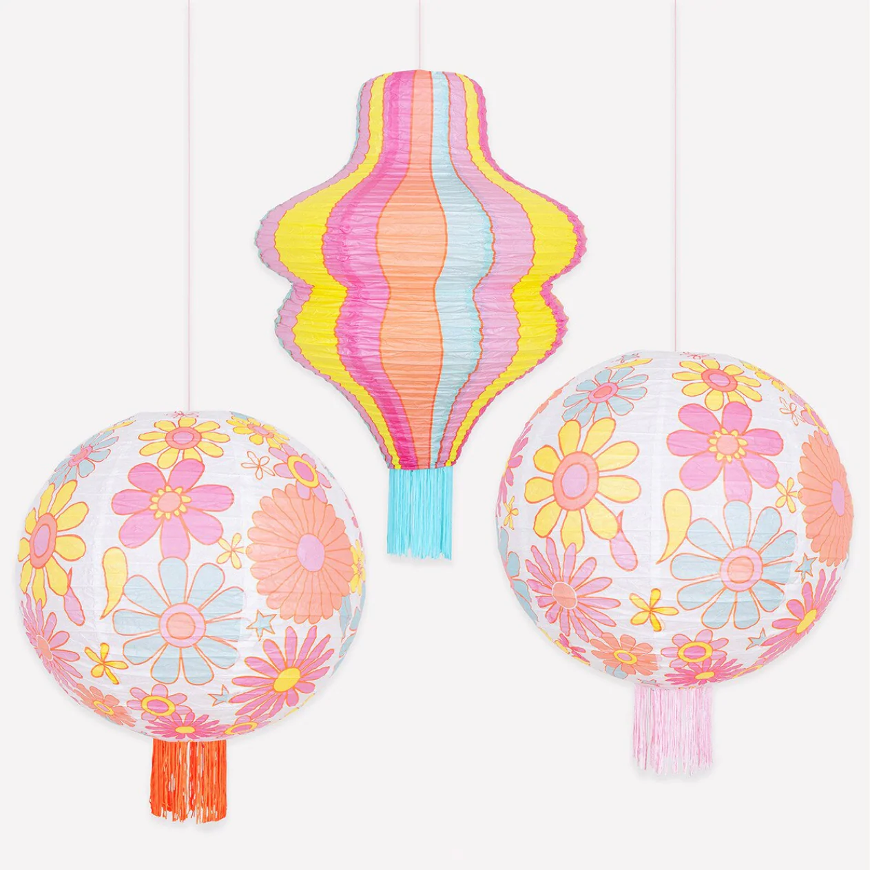 Flower Power Lanterns (x3)