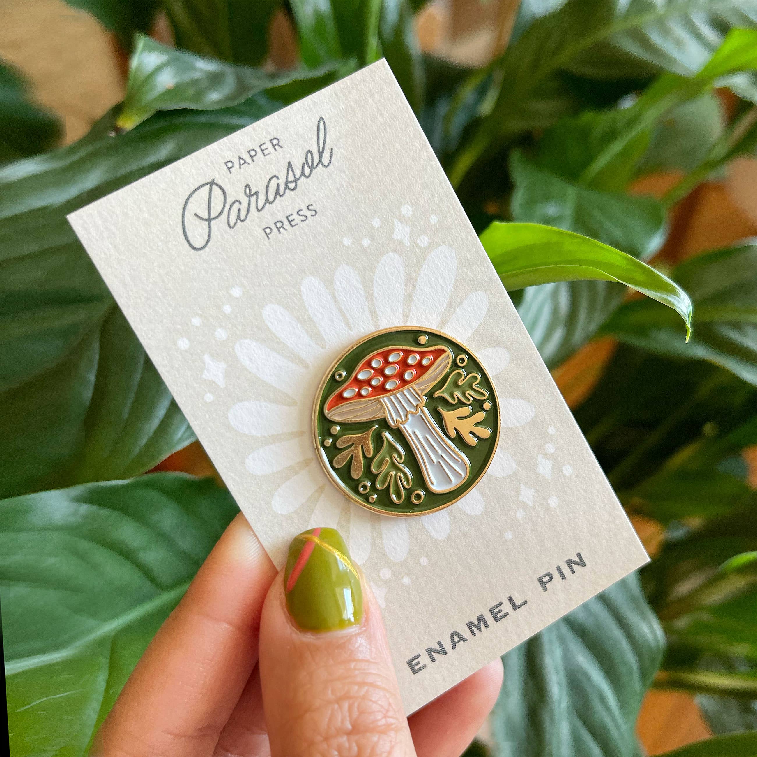Fly Agaric Mushroom Enamel Pin - Image 3