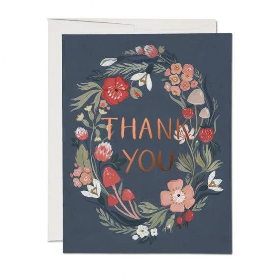 Forest Blue thank you greeting card