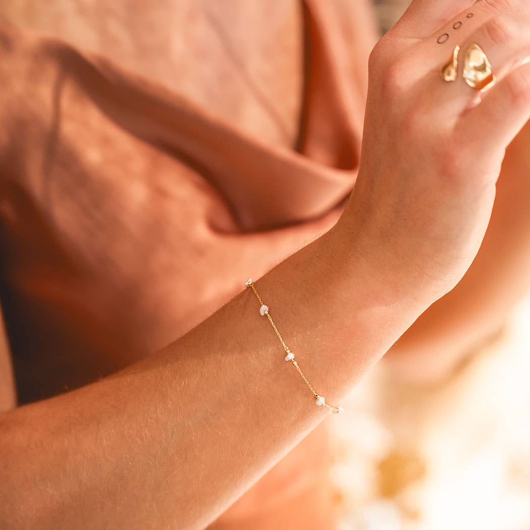 Freshwater Pearl Chain Bracelet - Image 2