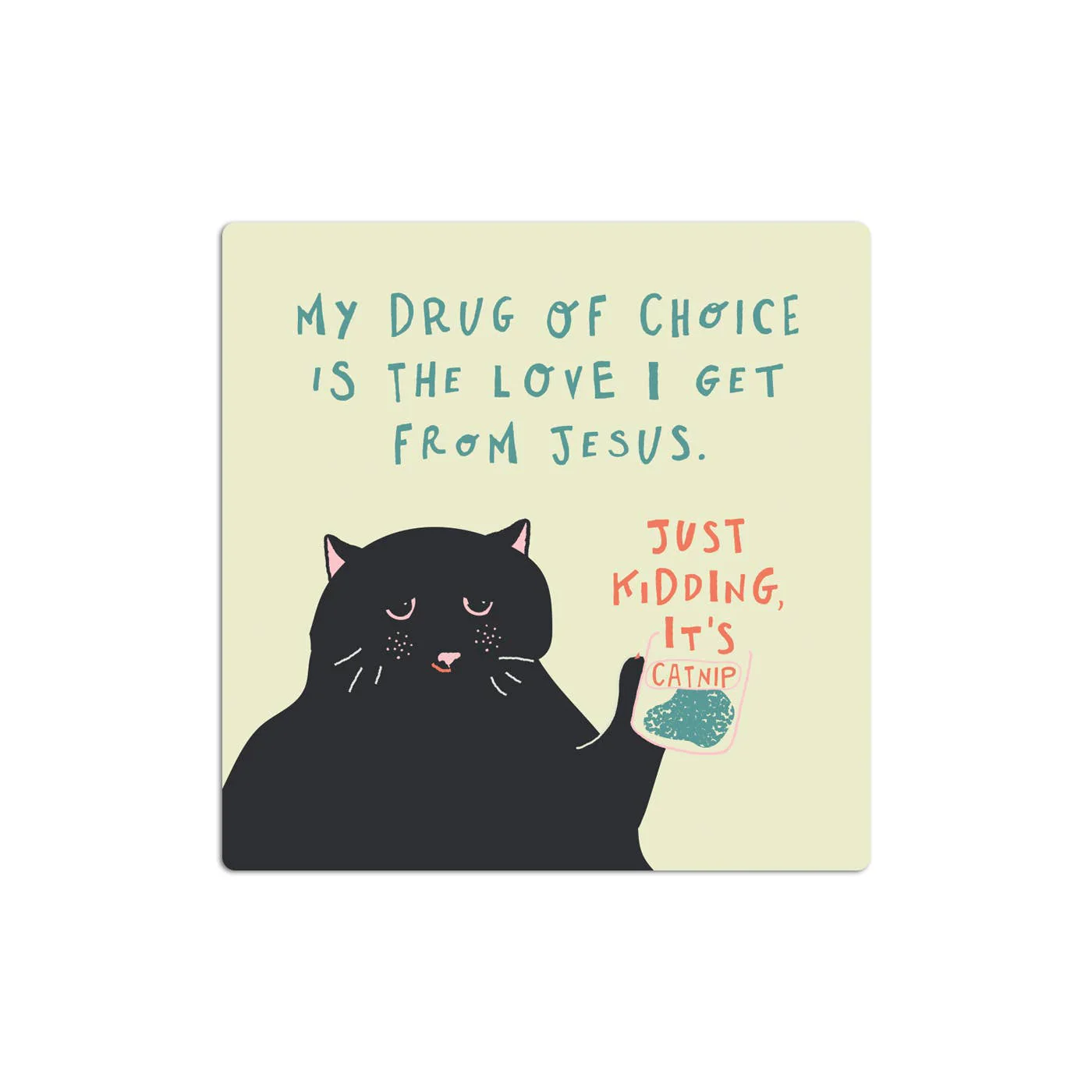 Funny Vinyl Sticker – Catnip Cat Design