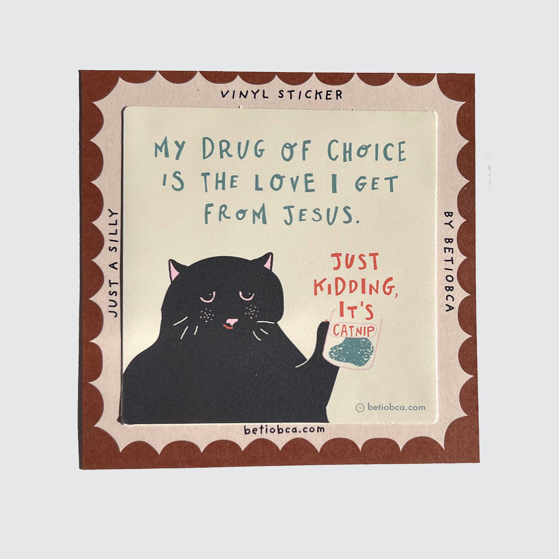 Funny Vinyl Sticker – Catnip Cat Design - Image 3