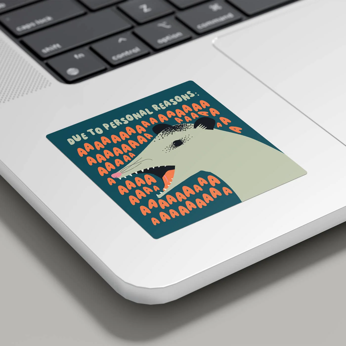 Funny Vinyl Sticker - Screaming Possum - Image 2