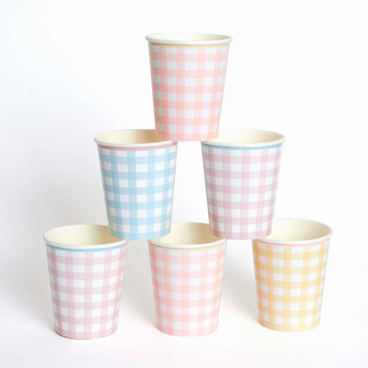 Gingham Cups (x12)
