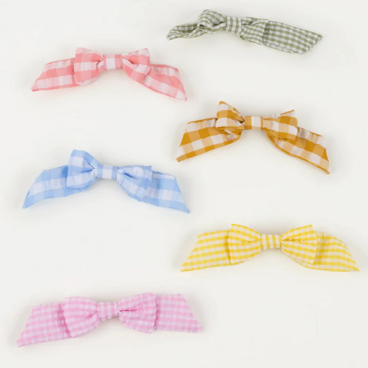 Gingham Hair Bows (pk6) - Image 3