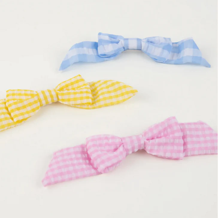 Gingham Hair Bows (pk6) - Image 5