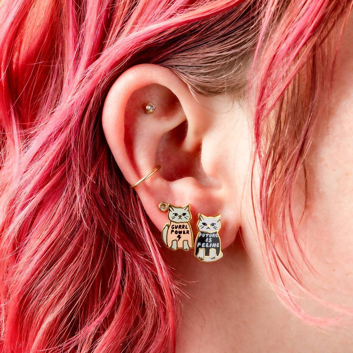 Girl Power Earrings - Studs - Image 2