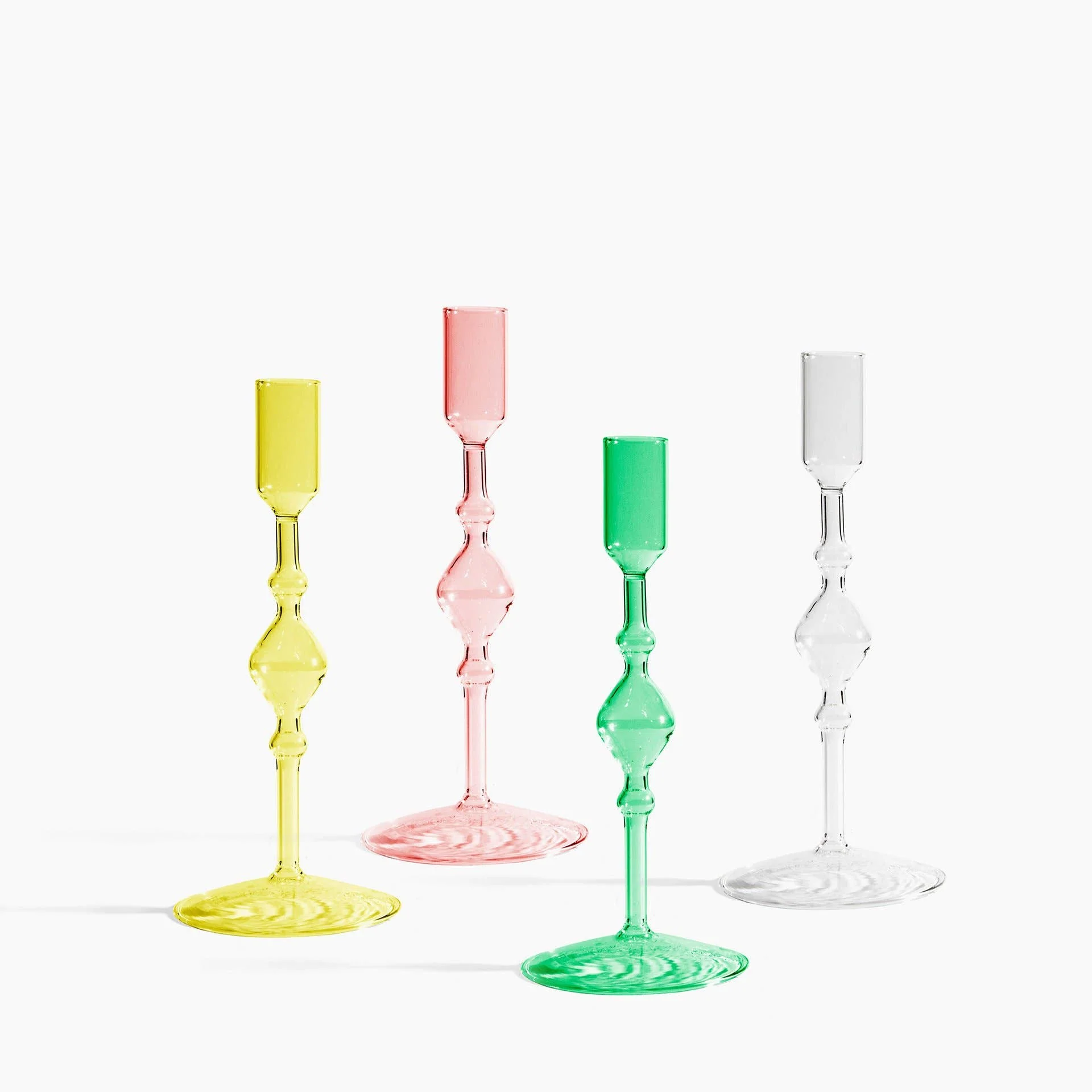 Tall Glass Candlestick Holder -clear - Image 3