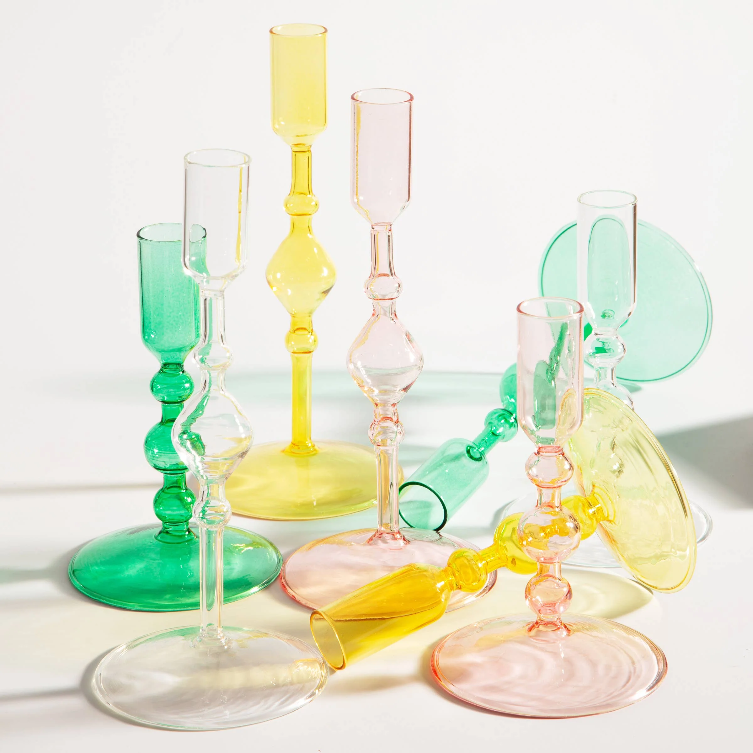 Tall Glass Candlestick Holder -clear - Image 4