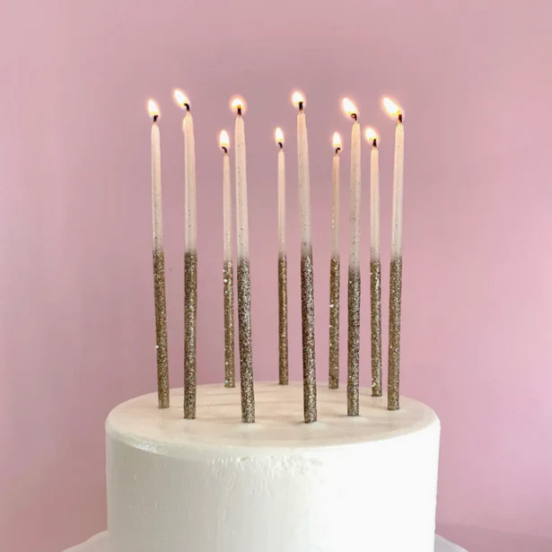 Glitter Wish Candles Gold 3" - Image 3