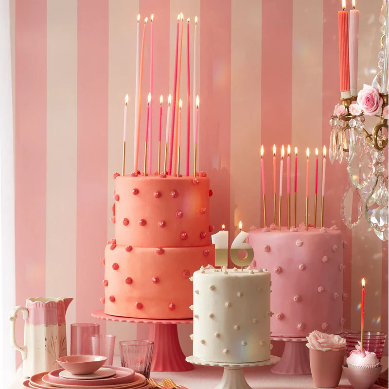 Gold Dipped Pink Mix Candles - Image 2
