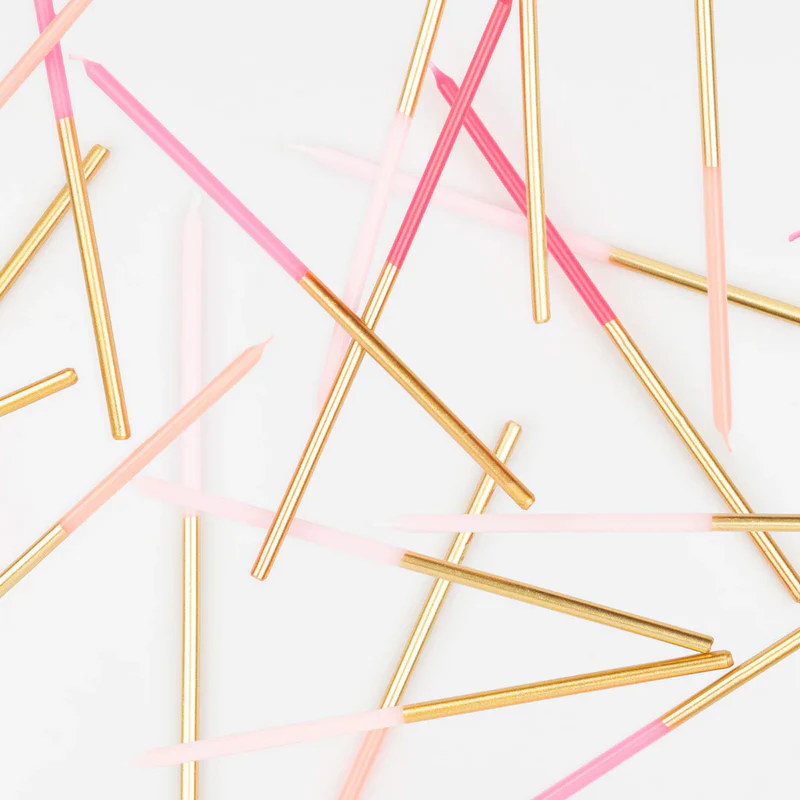 Gold Dipped Pink Mix Candles - Image 3