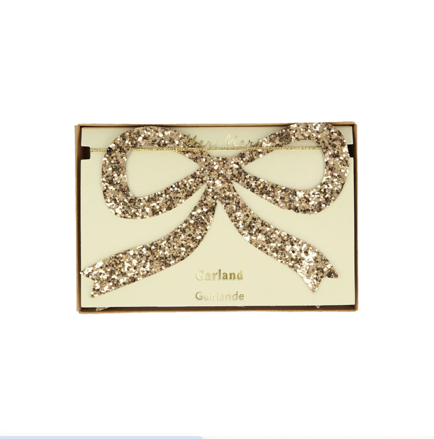 Gold Glitter Bow Garland - Image 2