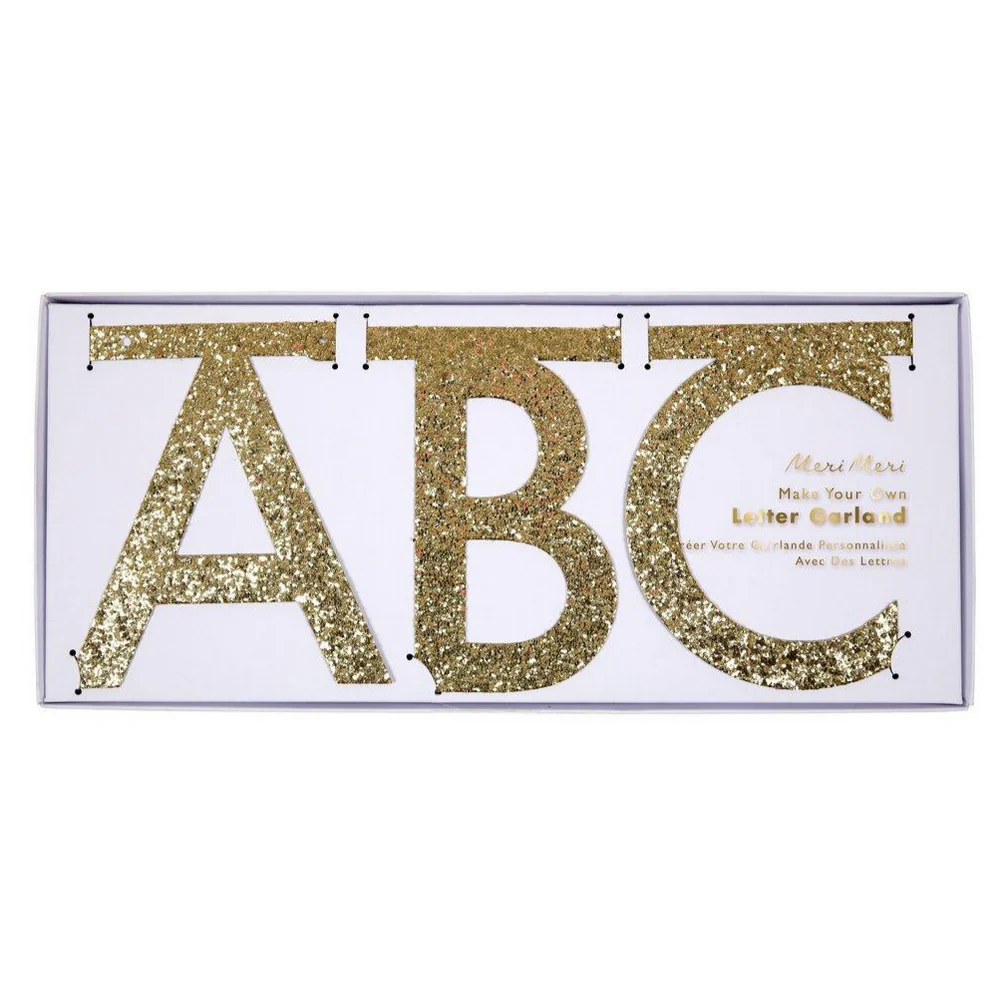 Gold Glitter Letter Garland Kit - Image 4